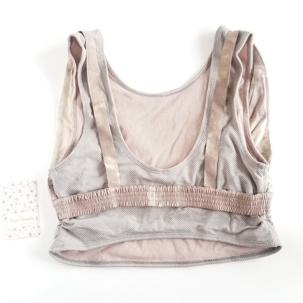 new Free People Crop Top Sports Bra w Mesh - Picture 8 of 8